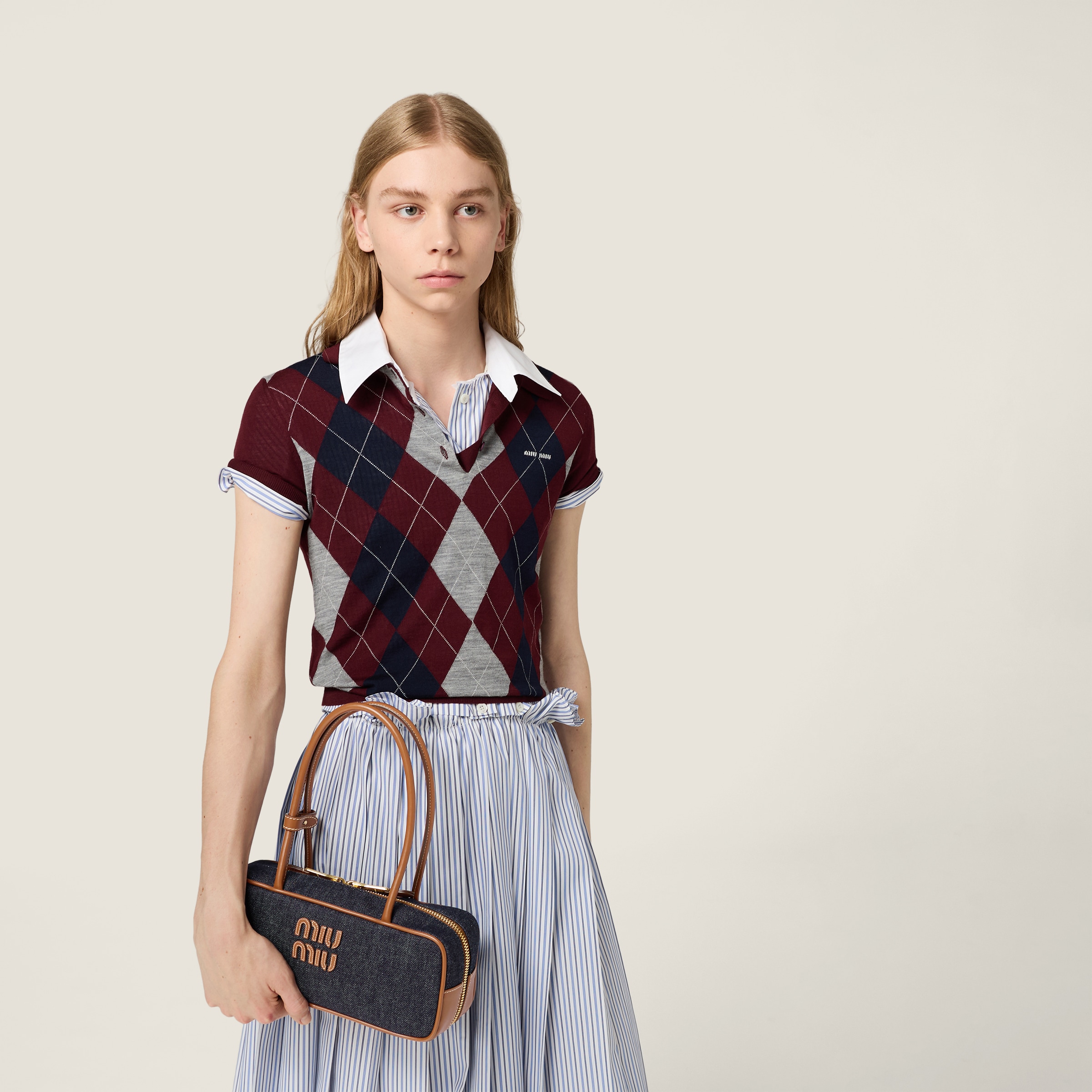 ボー デニム バッグ（スモール）