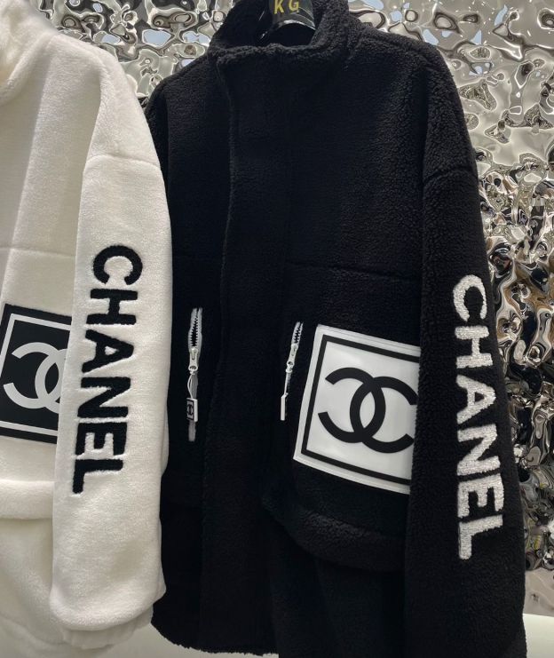 CHANELレトロ風インパクトカラー刺繍アルファベットファスナーカーディガンコート