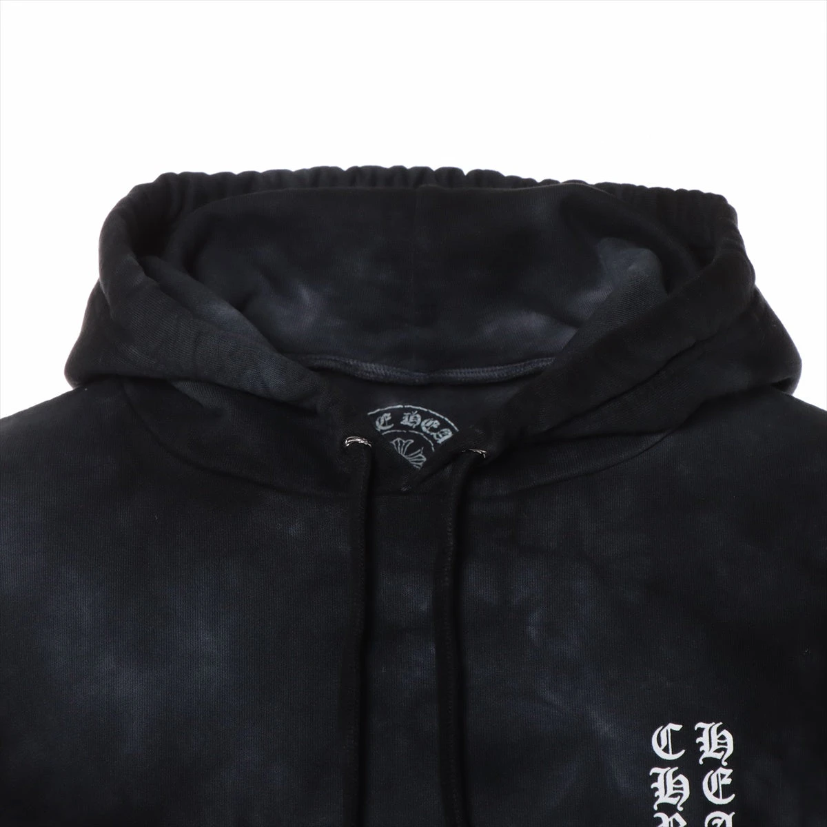 クロムハーツ パーカー コットン ブラック タイダイ ホースシュープリント