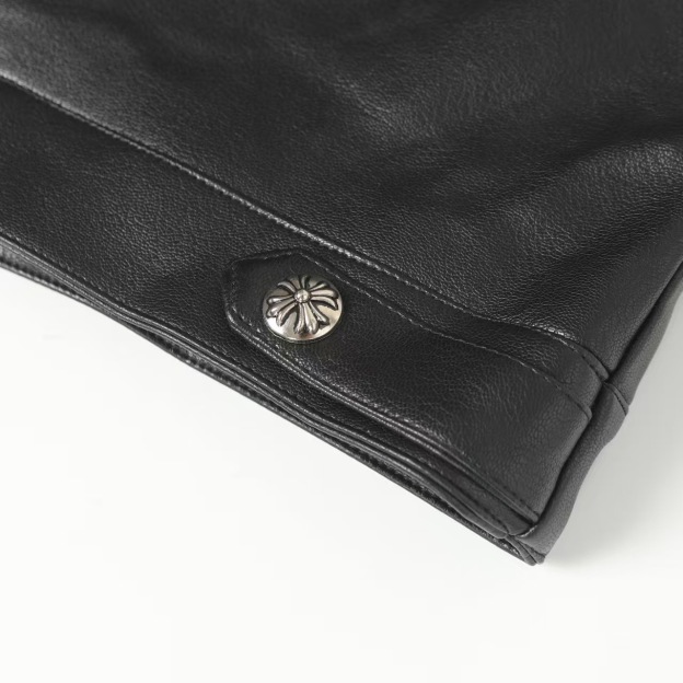 クロムハーツ（Chrome Hearts） CLASSIC JEAN LTHR レザークラシックジーン 現行型レザージャケット(ブラック×シルバー)【519052】