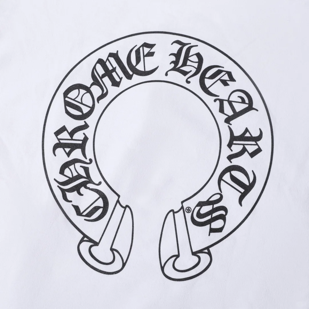 クロムハーツ Chrome Hearts　SWTSHRT PLVR 袖フローラルバックホースシュープリントパーカー(ホワイト)