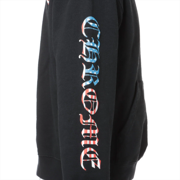 クロムハーツ マッティボーイ パーカー コットン ブラック 星条旗プリント