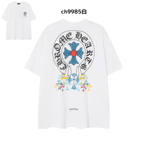 【2025新登場】クロムハーツChrome Hearts プリント刺繍Tシャツ特集 夏服 人気 男女兼用　綿100%  ch2230