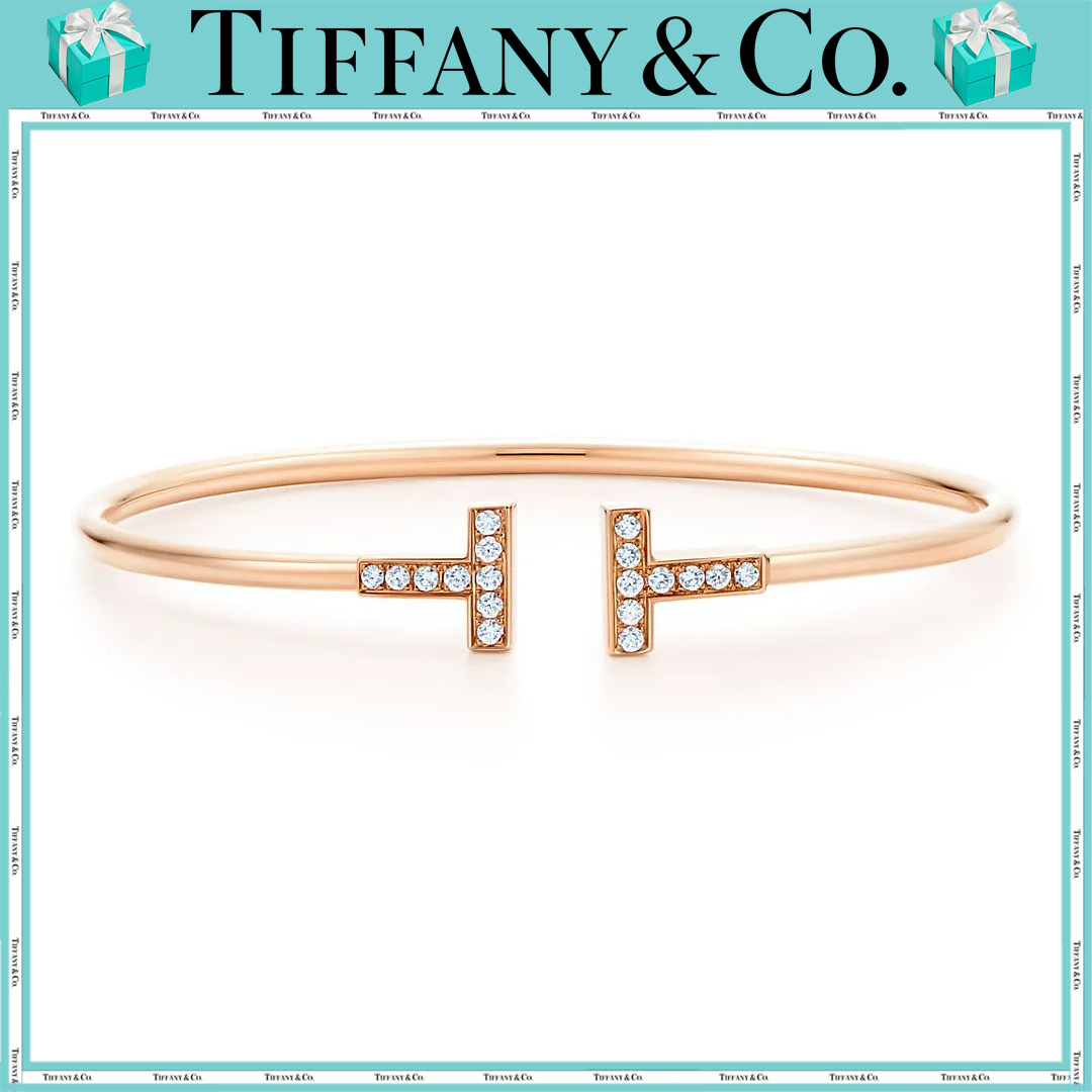 【国内発送/直営店】ワイヤー ブレスレット ローズゴールドにダイヤモンドをセッティング