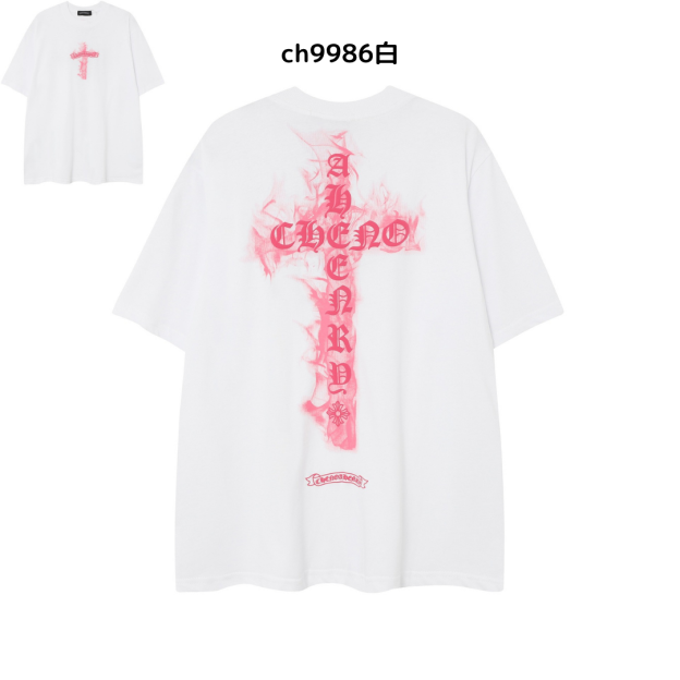 【2025新登場】クロムハーツChrome Hearts プリント刺繍Tシャツ特集 夏服 人気 男女兼用　綿100%  ch2230