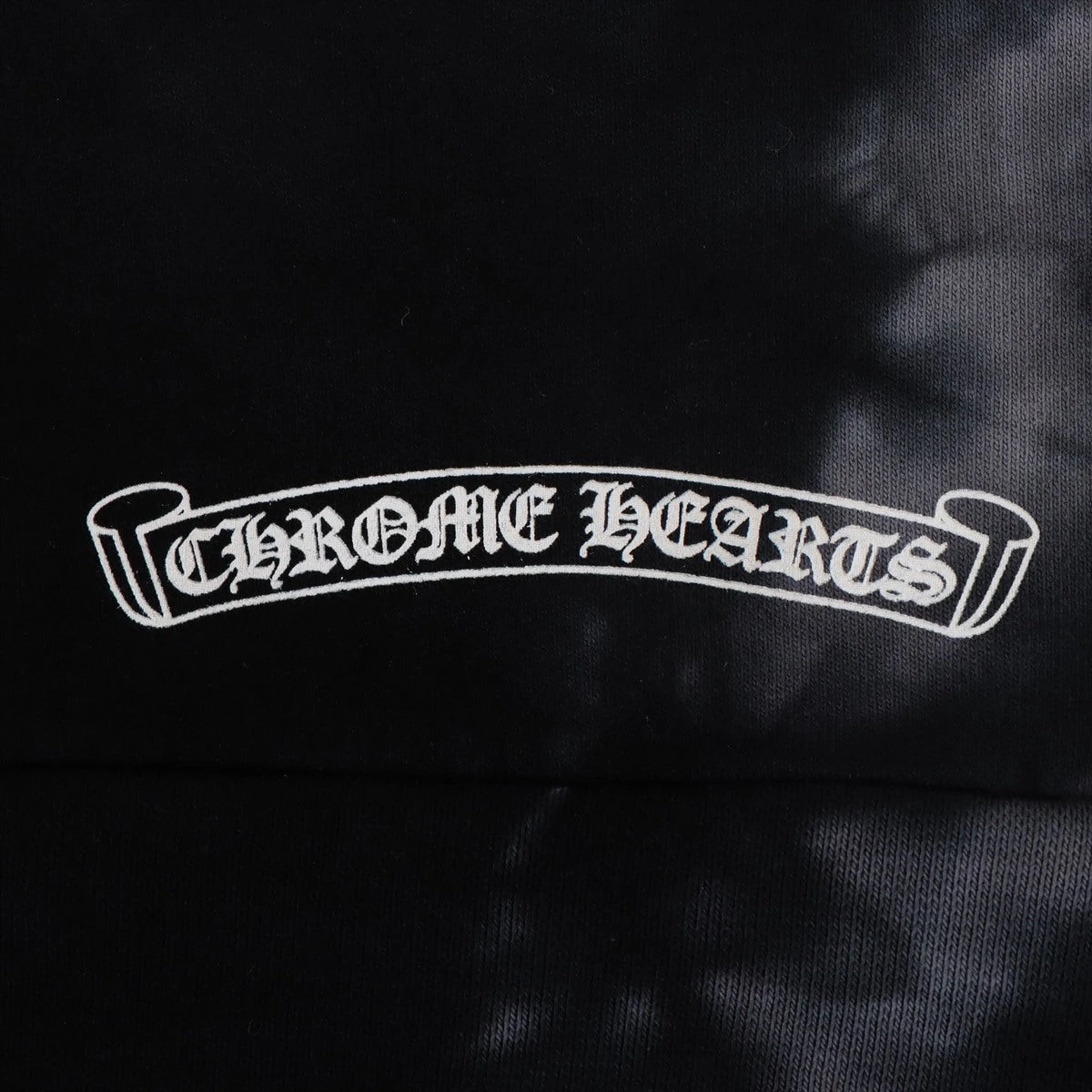 クロムハーツ パーカー コットン ブラック タイダイ ホースシュープリント