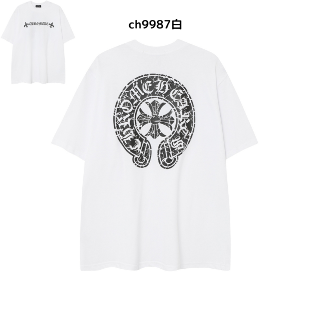【2025新登場】クロムハーツChrome Hearts プリント刺繍Tシャツ特集 夏服 人気 男女兼用　綿100%  ch2230