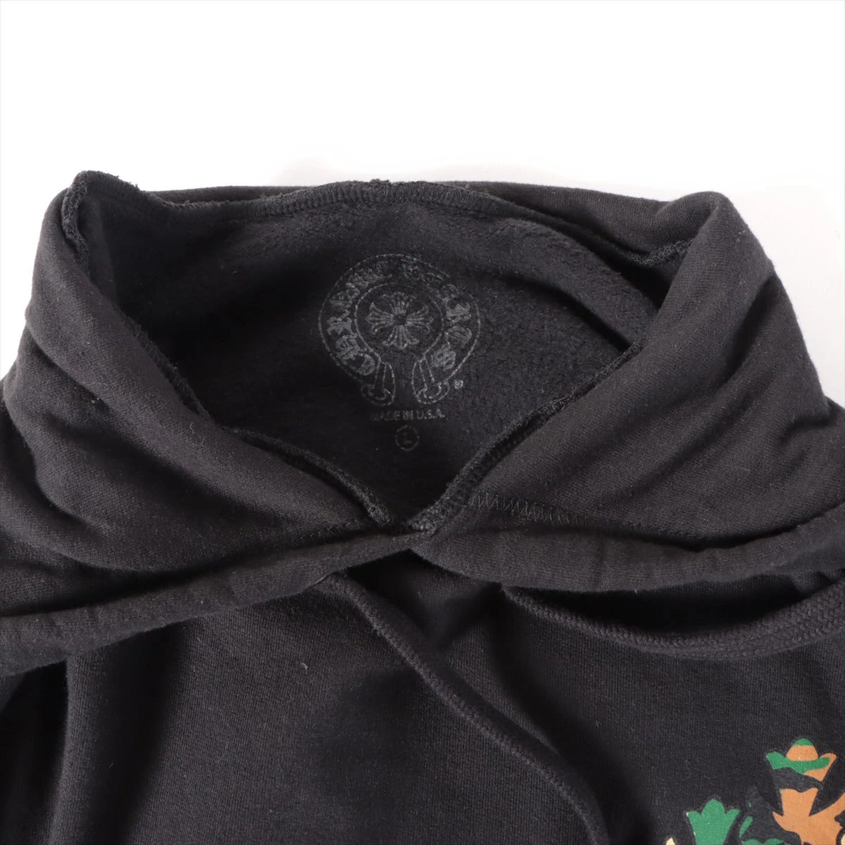 クロムハーツ パーカー コットン  ブラック カモフラホースシューセメタリークロスフーディ