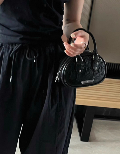 CHROME HEARTS+ セメタリー クロス レザー MINI BAG BLK