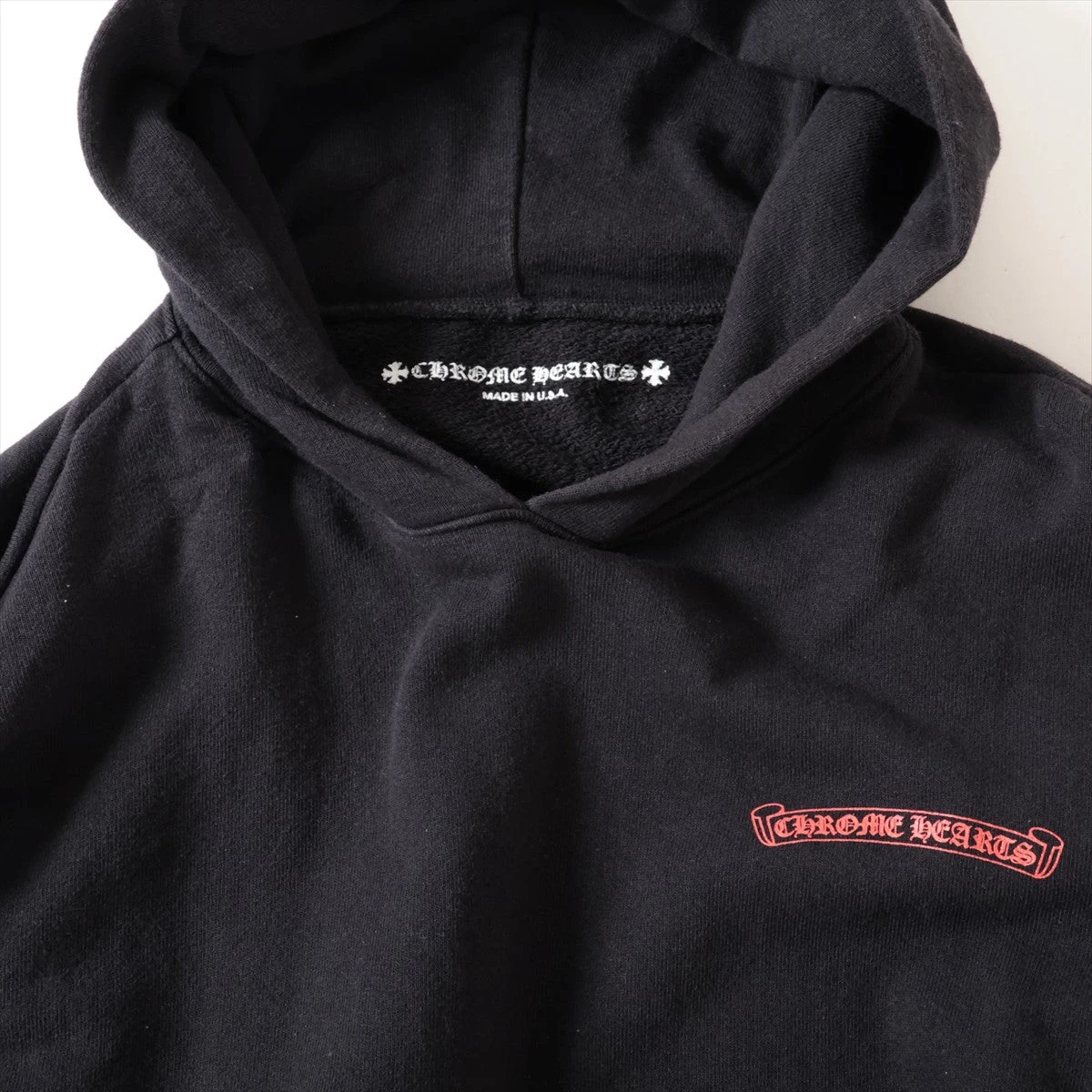 クロムハーツ マッティボーイ パーカー コットン  ブラック 袖フローラルクロス フレグランス臭あり