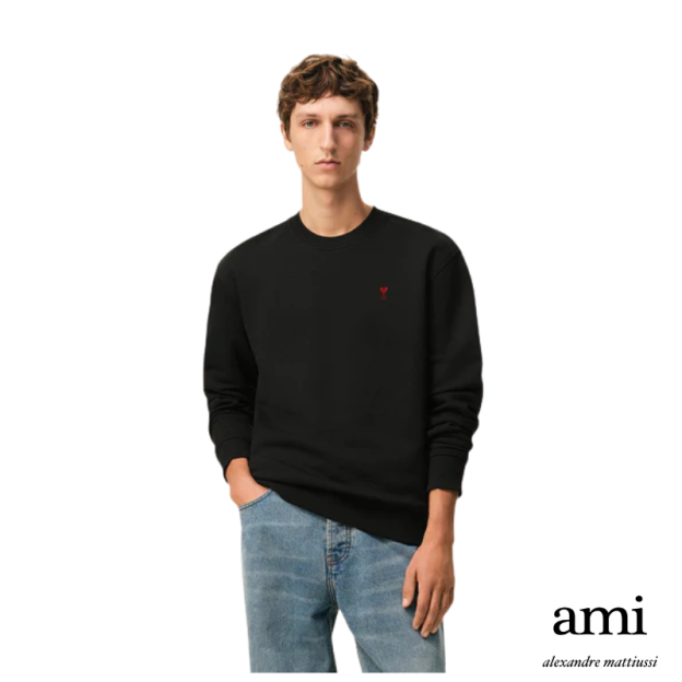 【パーマネントコレクション】ブラック オーガニックコットン Ami de Coeur スウェットシャツ
