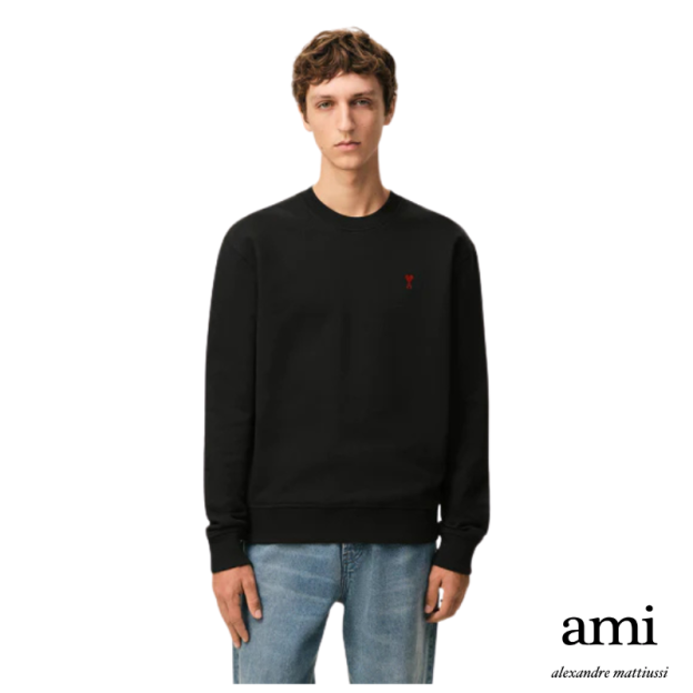 【パーマネントコレクション】ブラック オーガニックコットン Ami de Coeur スウェットシャツ