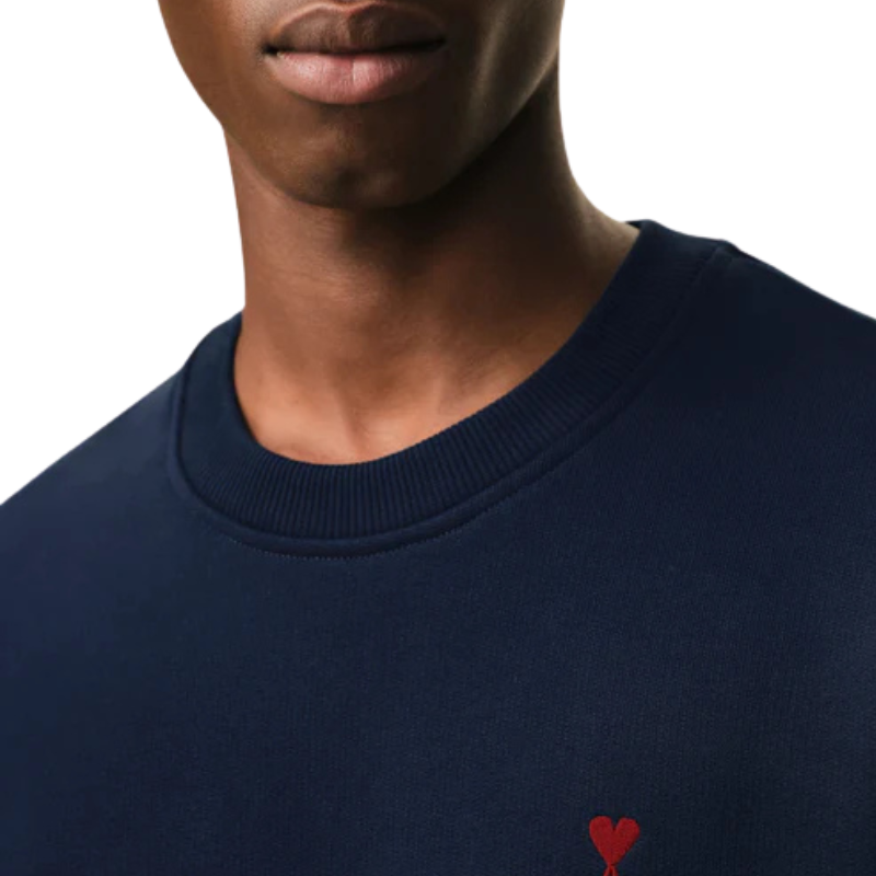 Ami paris【パーマネントコレクション】ブルー オーガニックコットン Ami de Coeur スウェットシャツ