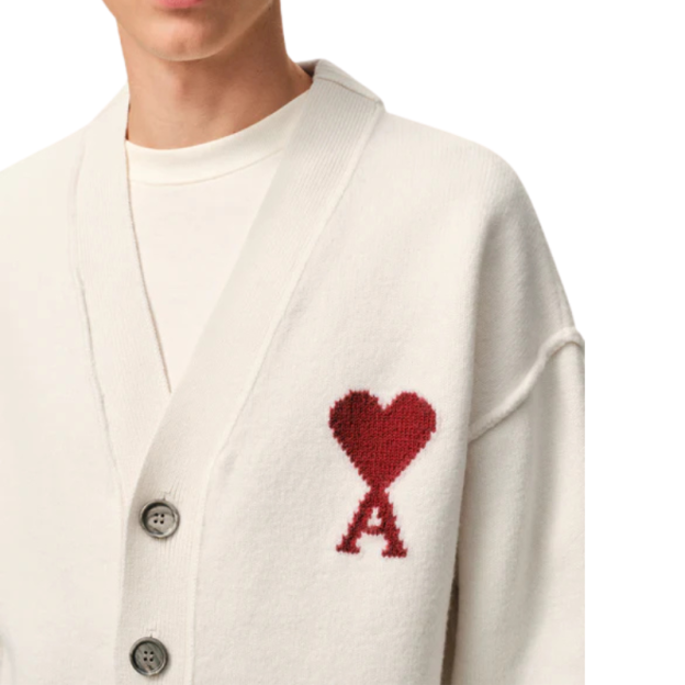 Ami paris  ホワイト ウール Ami De Coeur カーディガン