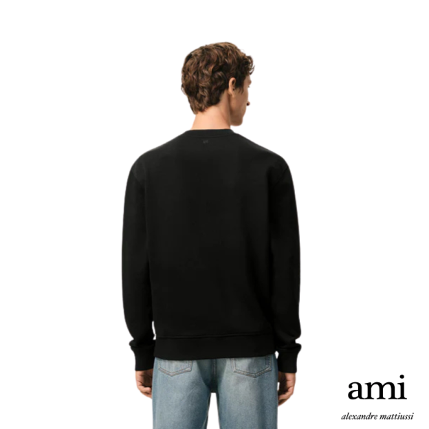 【パーマネントコレクション】ブラック オーガニックコットン Ami de Coeur スウェットシャツ