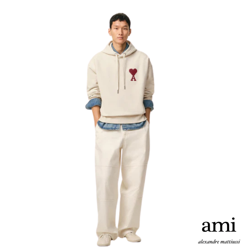 Ami paris  ホワイト コットン Ami De Coeur パーカー