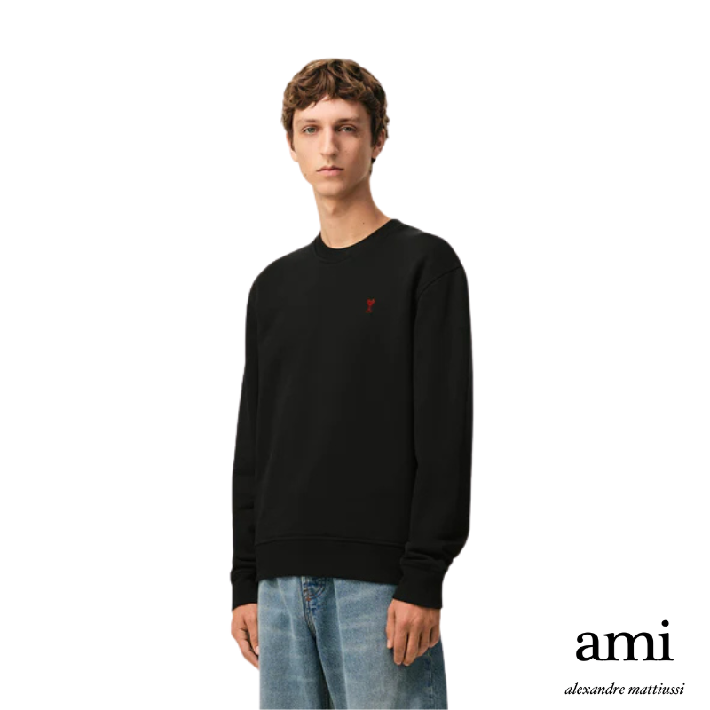 【パーマネントコレクション】ブラック オーガニックコットン Ami de Coeur スウェットシャツ