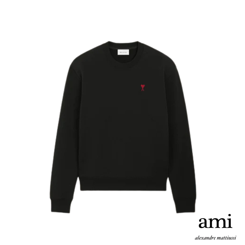 【パーマネントコレクション】ブラック オーガニックコットン Ami de Coeur スウェットシャツ