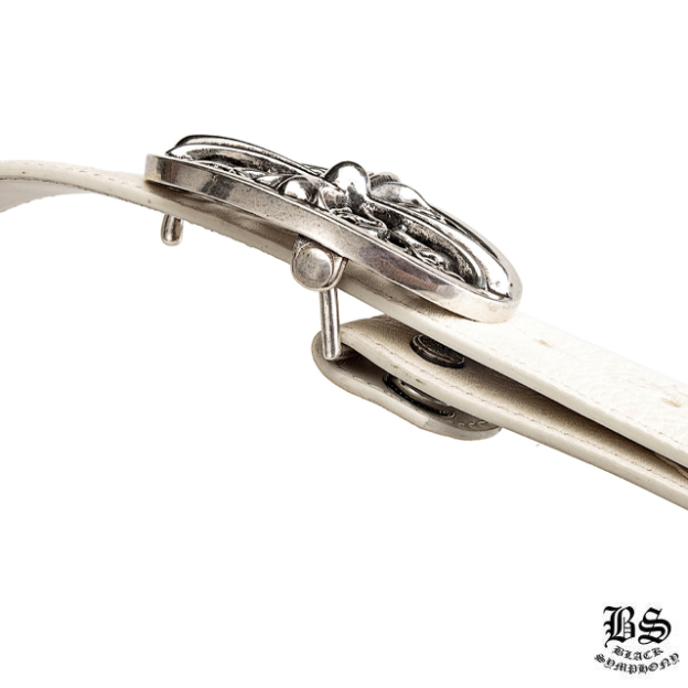 クロムハーツ クラシックオーバルクロスバックル＆プレーンブラックレザー1.5ホースシューリベット ベルトセット