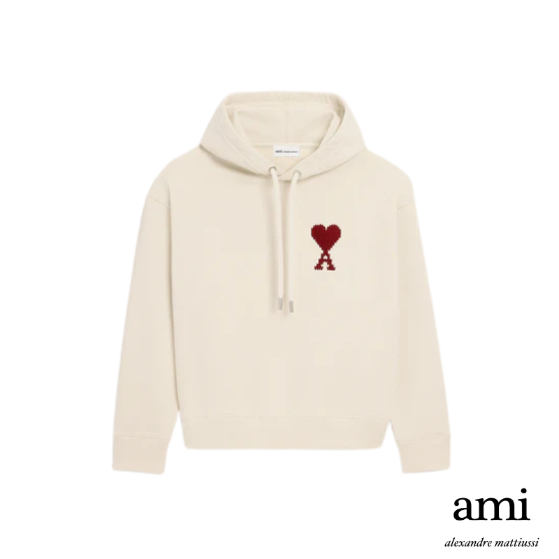 Ami paris ホワイト コットン Ami De Coeur パーカー