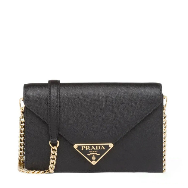【PRADA】☆人気☆ レディース ブラック エンベロープ ショルダー バッグ