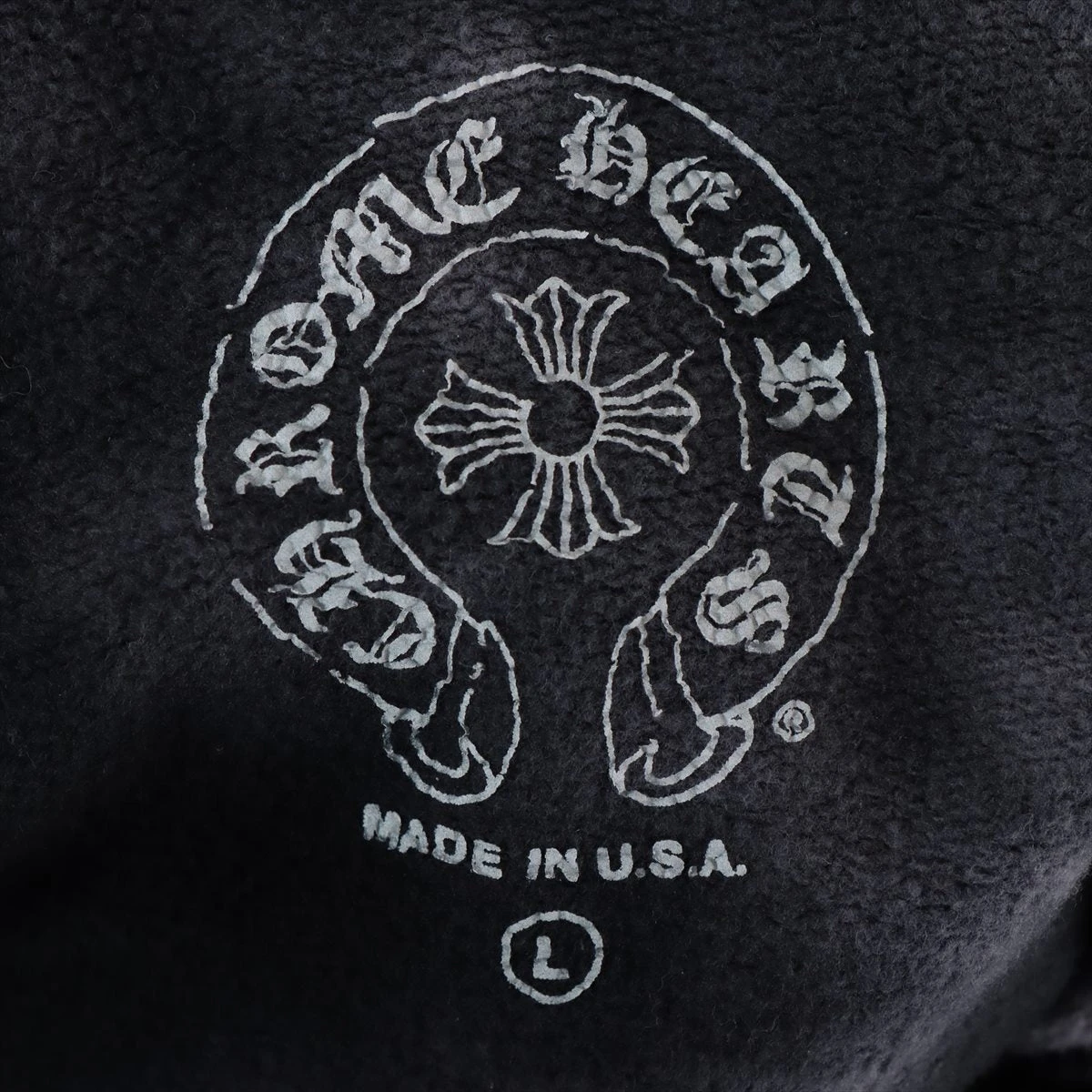 クロムハーツ パーカー コットン ブラック タイダイ ホースシュープリント