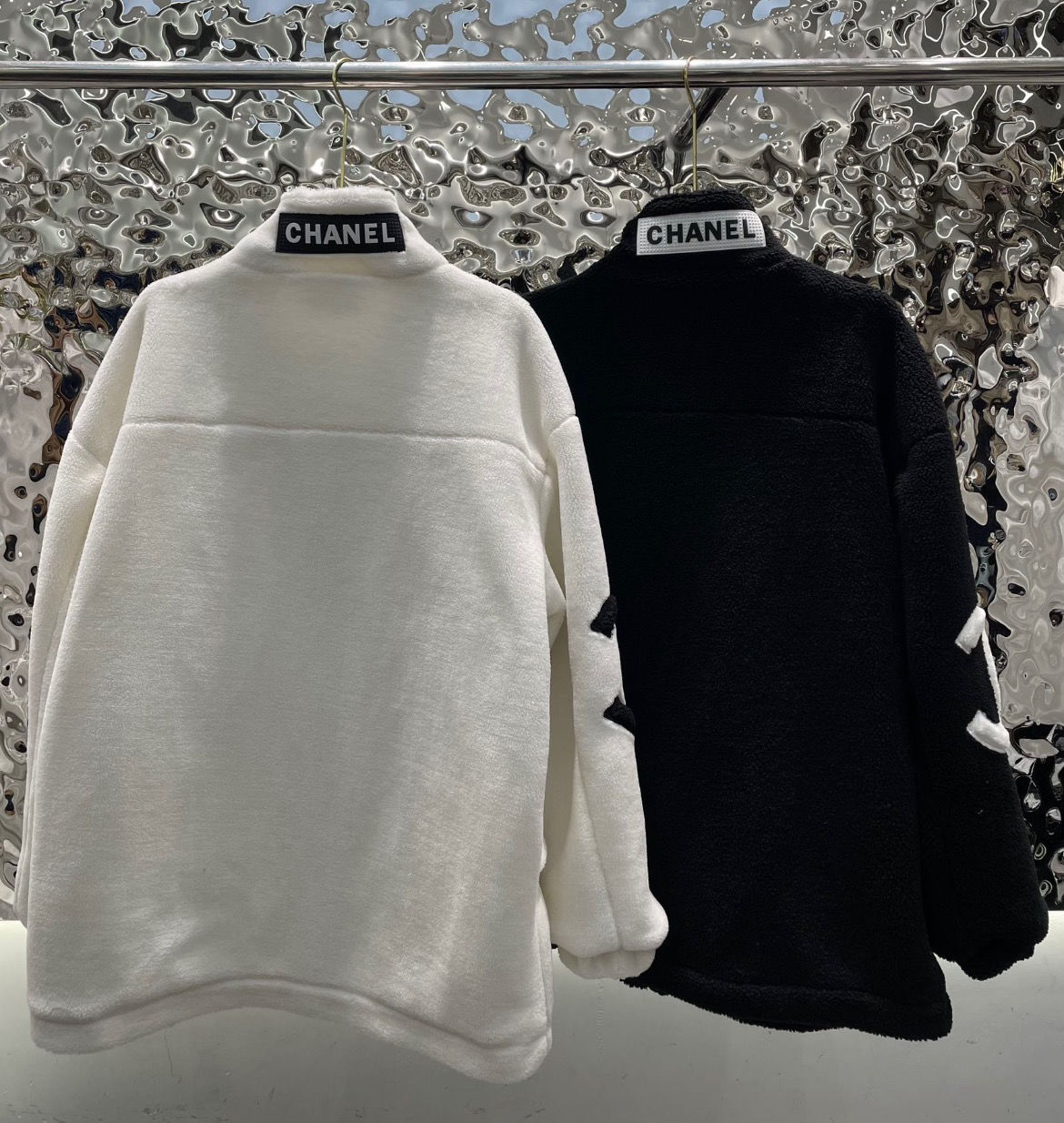 CHANELレトロ風インパクトカラー刺繍アルファベットファスナーカーディガンコート