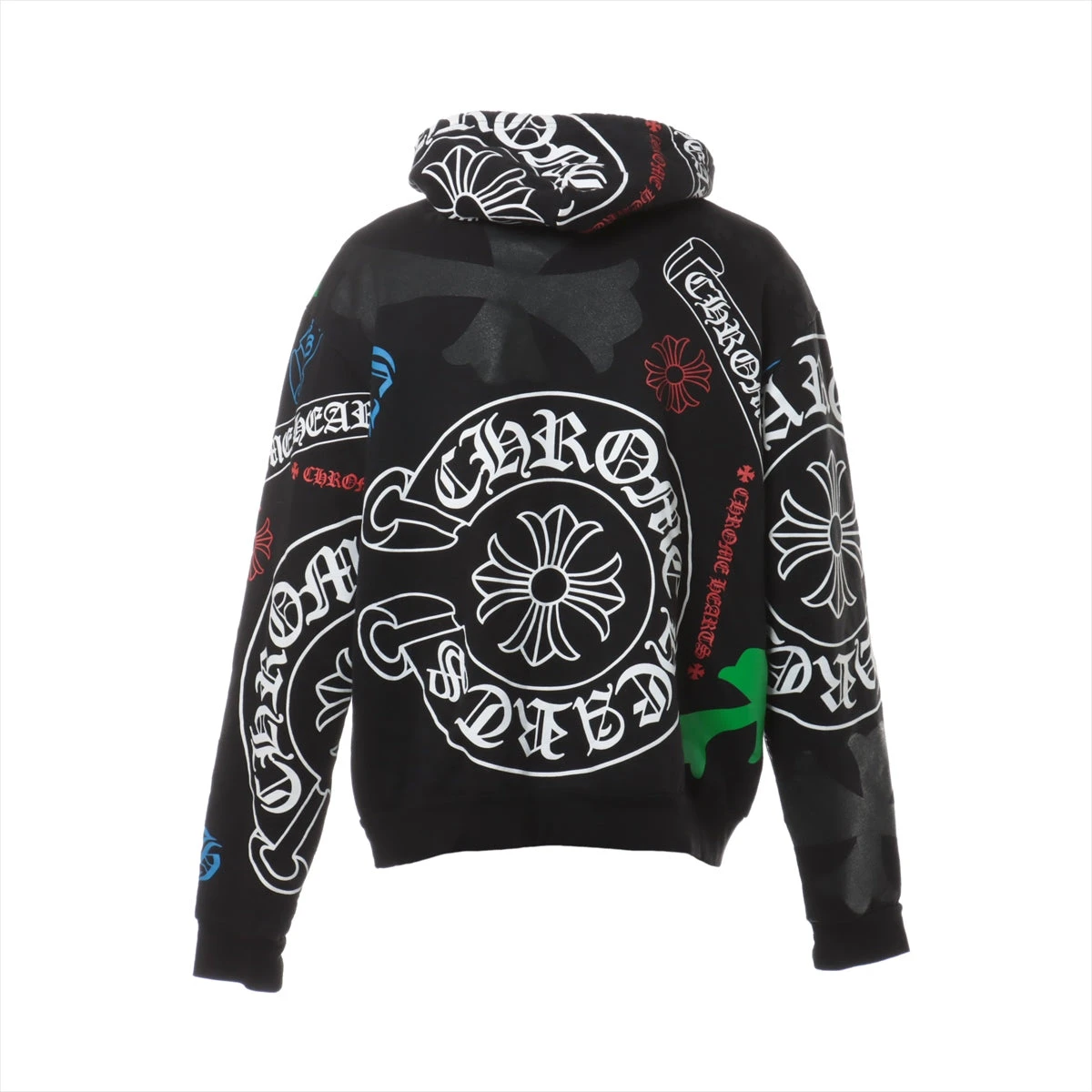 クロムハーツ パーカー コットン  ブラック ステンシルプリント オンライン限定