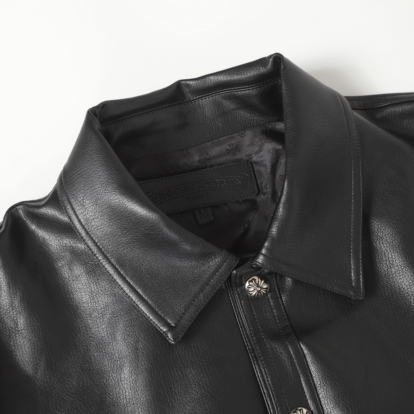 クロムハーツ（Chrome Hearts） CLASSIC JEAN LTHR レザークラシックジーン 現行型レザージャケット(ブラック×シルバー)【519052】