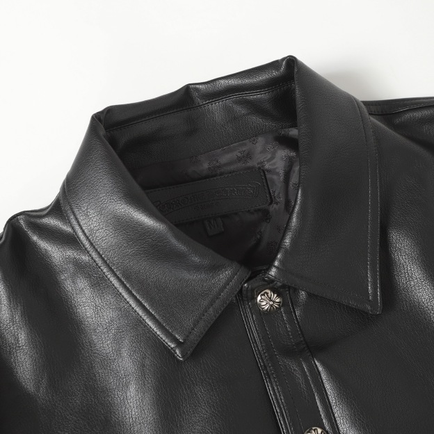 クロムハーツ（Chrome Hearts） CLASSIC JEAN LTHR レザークラシックジーン 現行型レザージャケット(ブラック×シルバー)【519052】