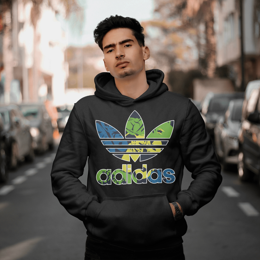 ADIDAS スポーツカジュアルゆったりハットパーカープルオーバー