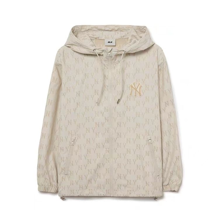 MLB 春と秋の新しい老花満印連帽スポーツ  トレンチコート