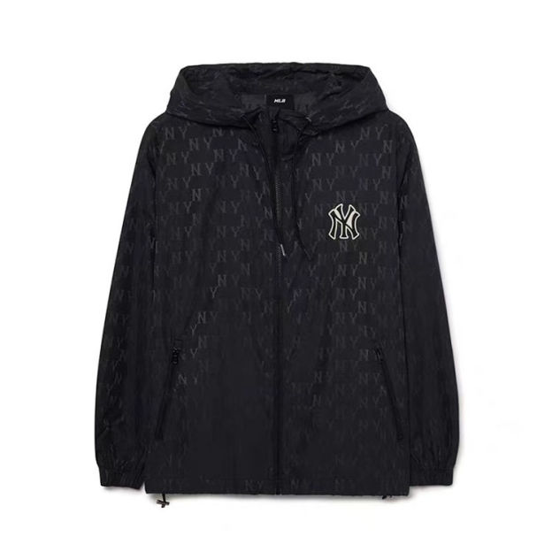 MLB 春と秋の新しい老花満印連帽スポーツ  トレンチコート