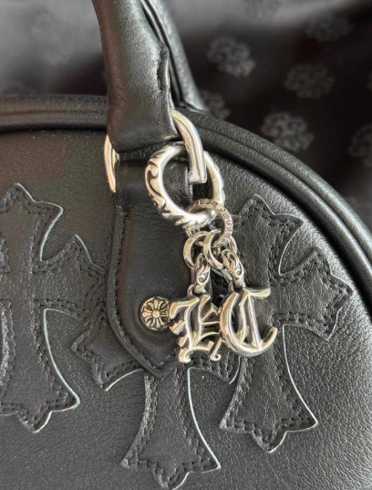 CHROME HEARTS+ セメタリー クロス レザー MINI BAG BLK