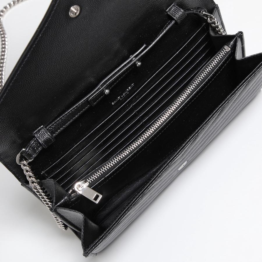  サンローラン 2つ折り財布 ラージフラップウォレット 372264 キルティング グレイン・ド・プードル エンボスレザー ブラック ゴールド金具 SAINT LAURENT