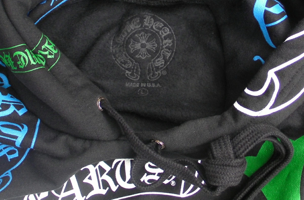 クロムハーツ パーカー コットン  ブラック ステンシルプリント オンライン限定