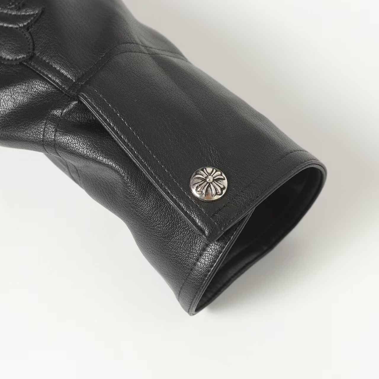 クロムハーツ（Chrome Hearts） CLASSIC JEAN LTHR レザークラシックジーン 現行型レザージャケット(ブラック×シルバー)【519052】