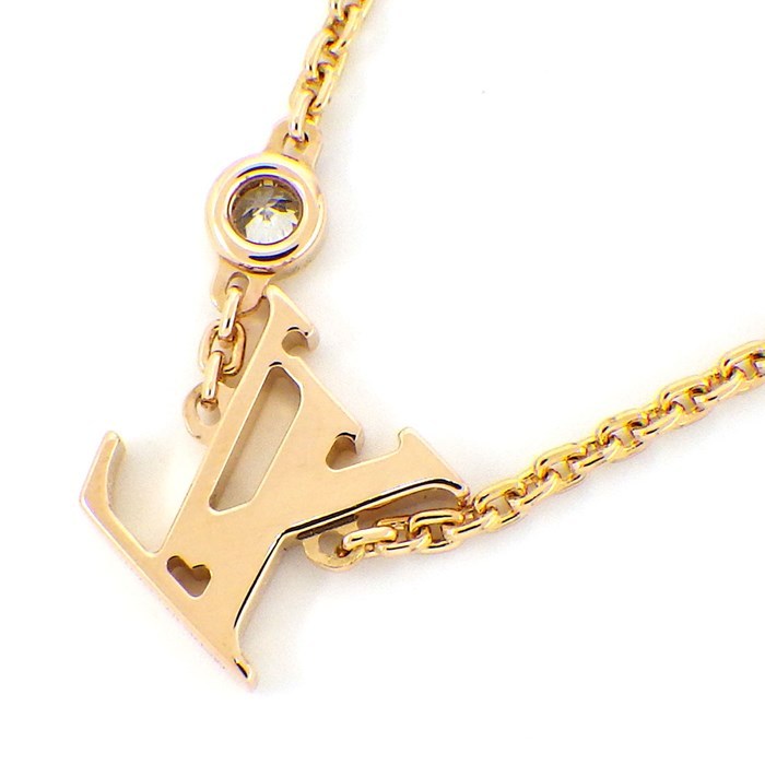 【国内発送/直営店】ルイ・ヴィトン ネックレス パンダンティフ イディール ブロッサム LV モノグラム ロゴ 1ポイント ダイヤモンド 0.03ct K18PG