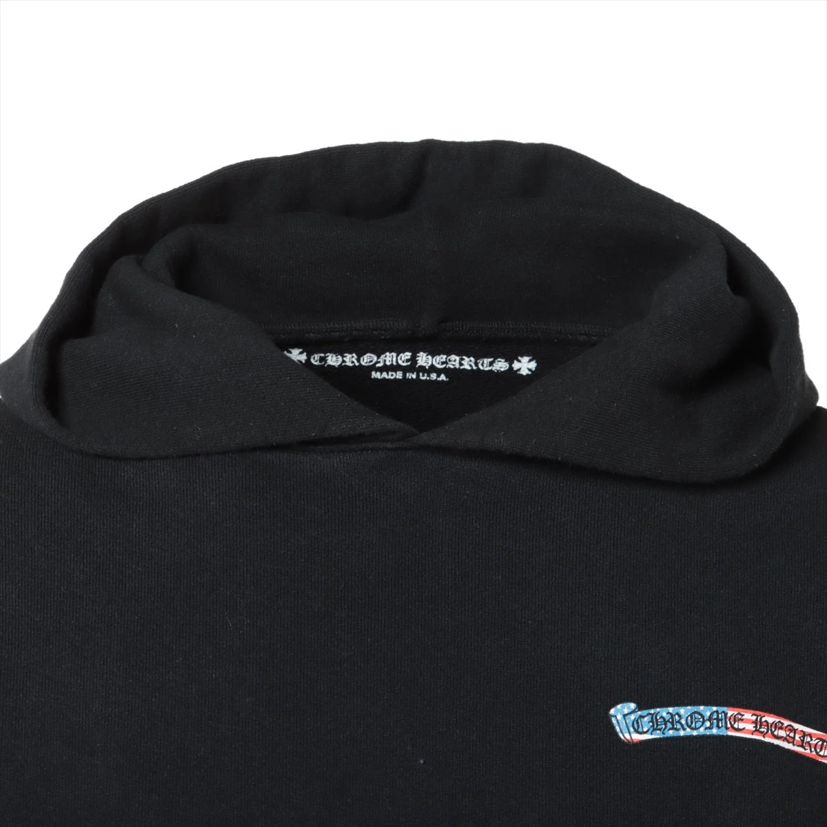 クロムハーツ マッティボーイ パーカー コットン ブラック 星条旗プリント