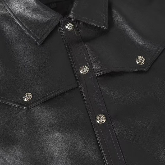 クロムハーツ（Chrome Hearts） CLASSIC JEAN LTHR レザークラシックジーン 現行型レザージャケット(ブラック×シルバー)【519052】