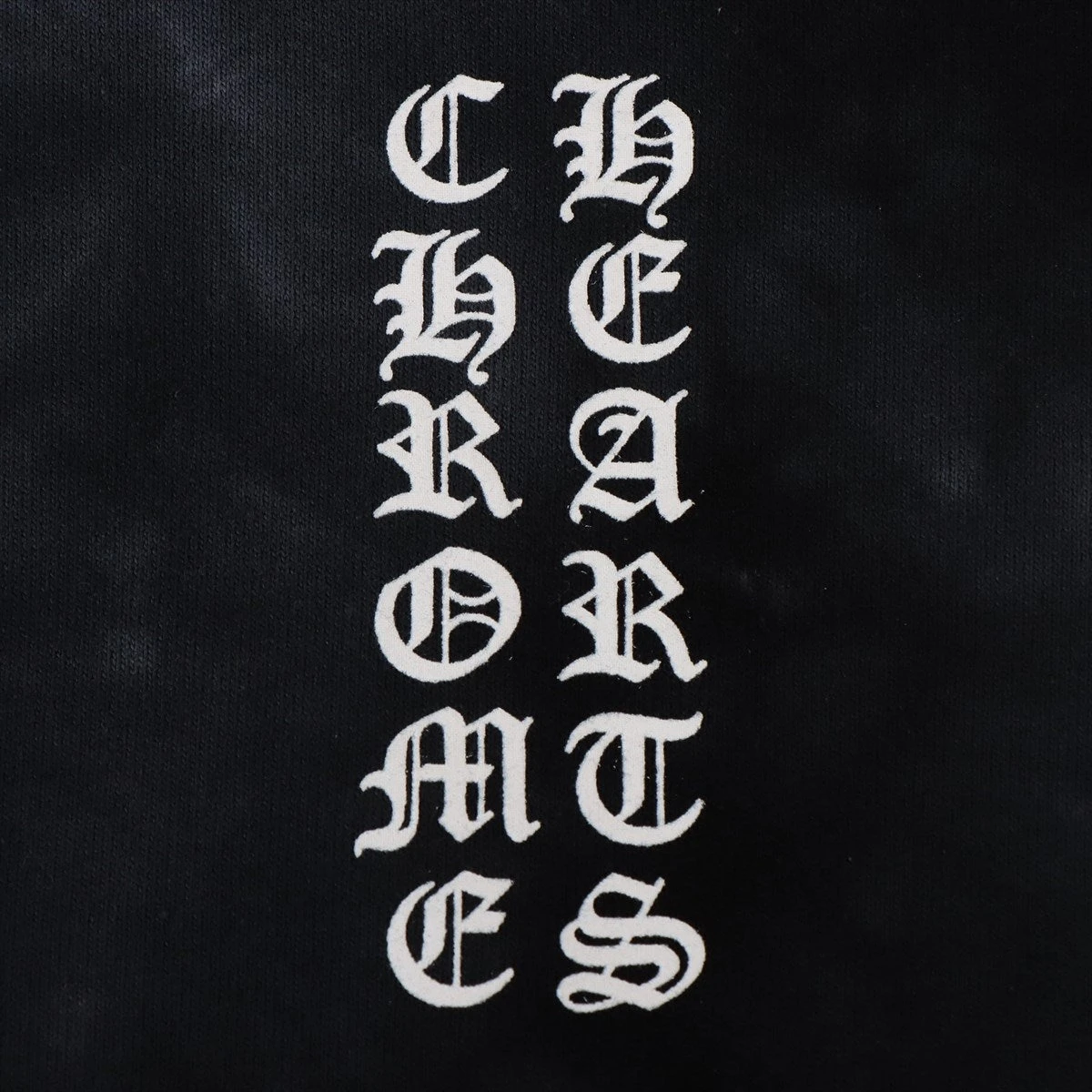 クロムハーツ パーカー コットン ブラック タイダイ ホースシュープリント