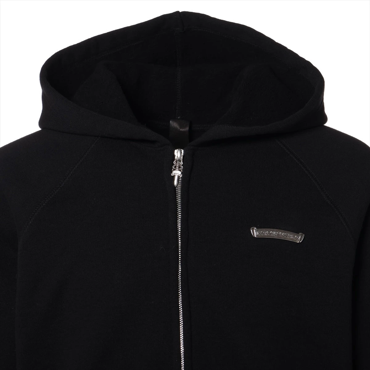 クロムハーツ Y NOT パーカー コットン  ブラック×シルバー セメタリークロス