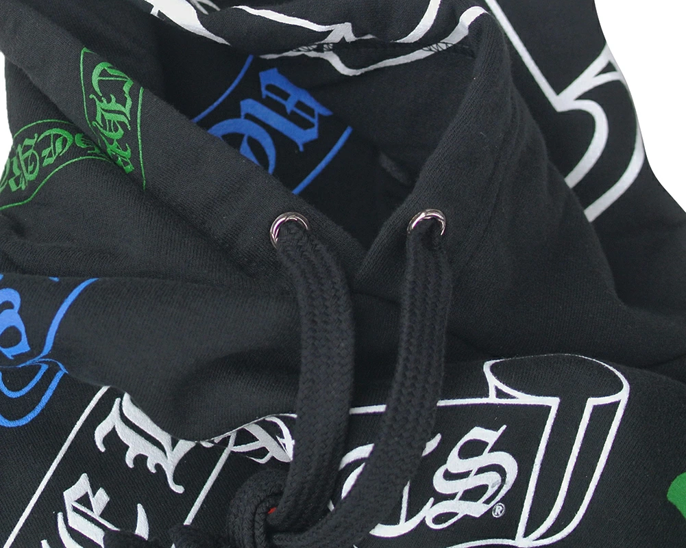 クロムハーツ パーカー コットン  ブラック ステンシルプリント オンライン限定