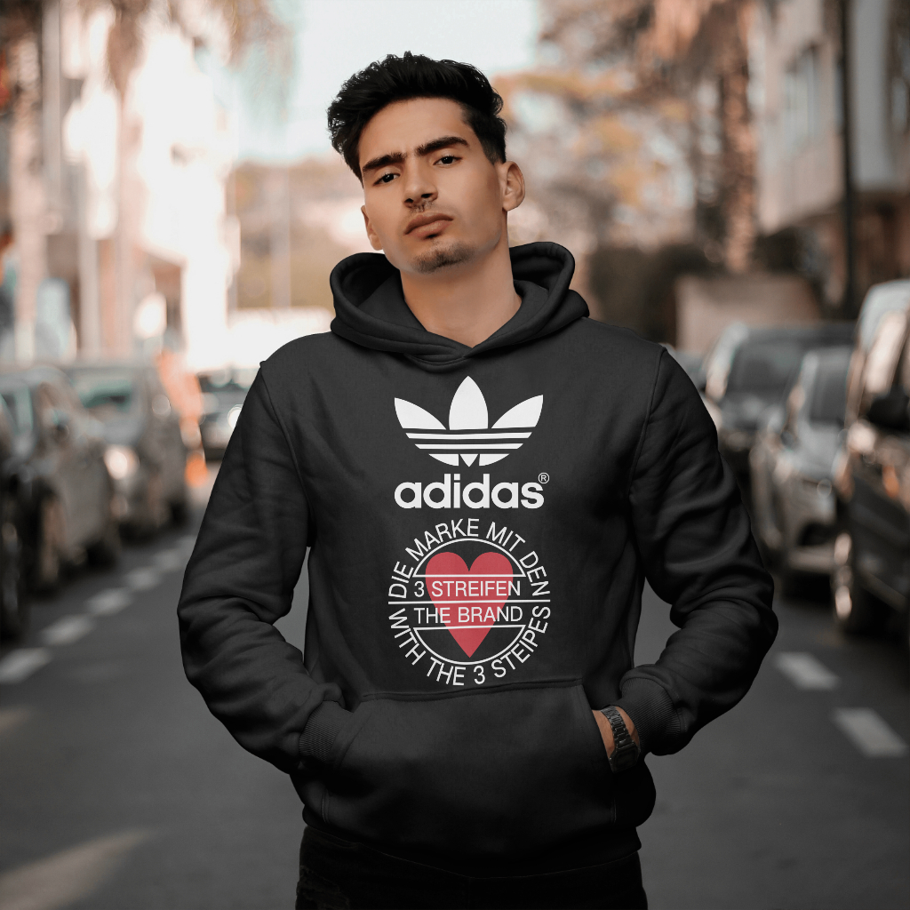 ADIDAS スポーツカジュアルゆったりハットパーカープルオーバー