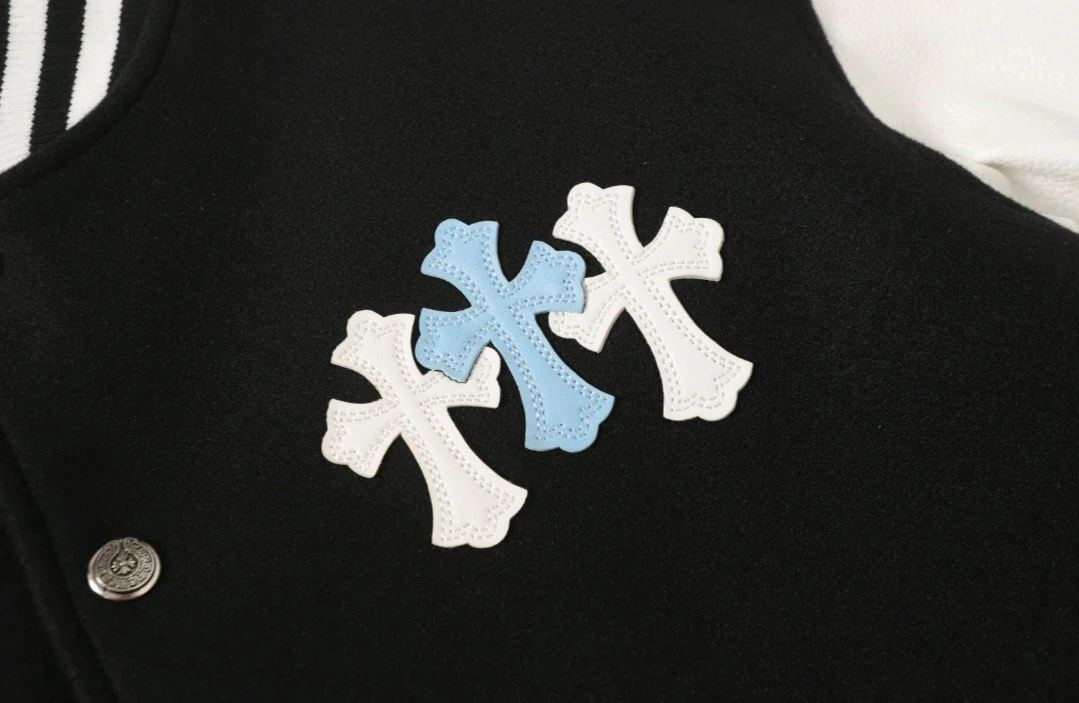 【Chrome Hearts】クロムハーツ ブラック×ホワイト ストリートスタイル ベースボールジャケット