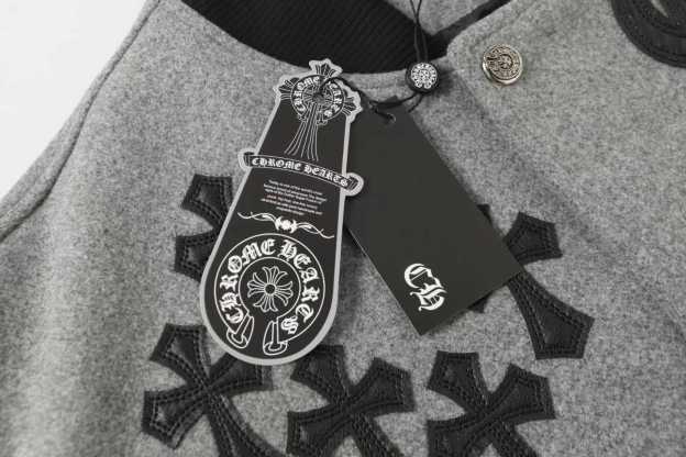 【Chrome Hearts】クロムハーツ マルチクロス グレー×ブラック バーシティジャケット