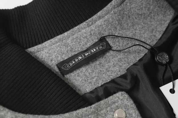 【Chrome Hearts】クロムハーツ マルチクロス グレー×ブラック バーシティジャケット