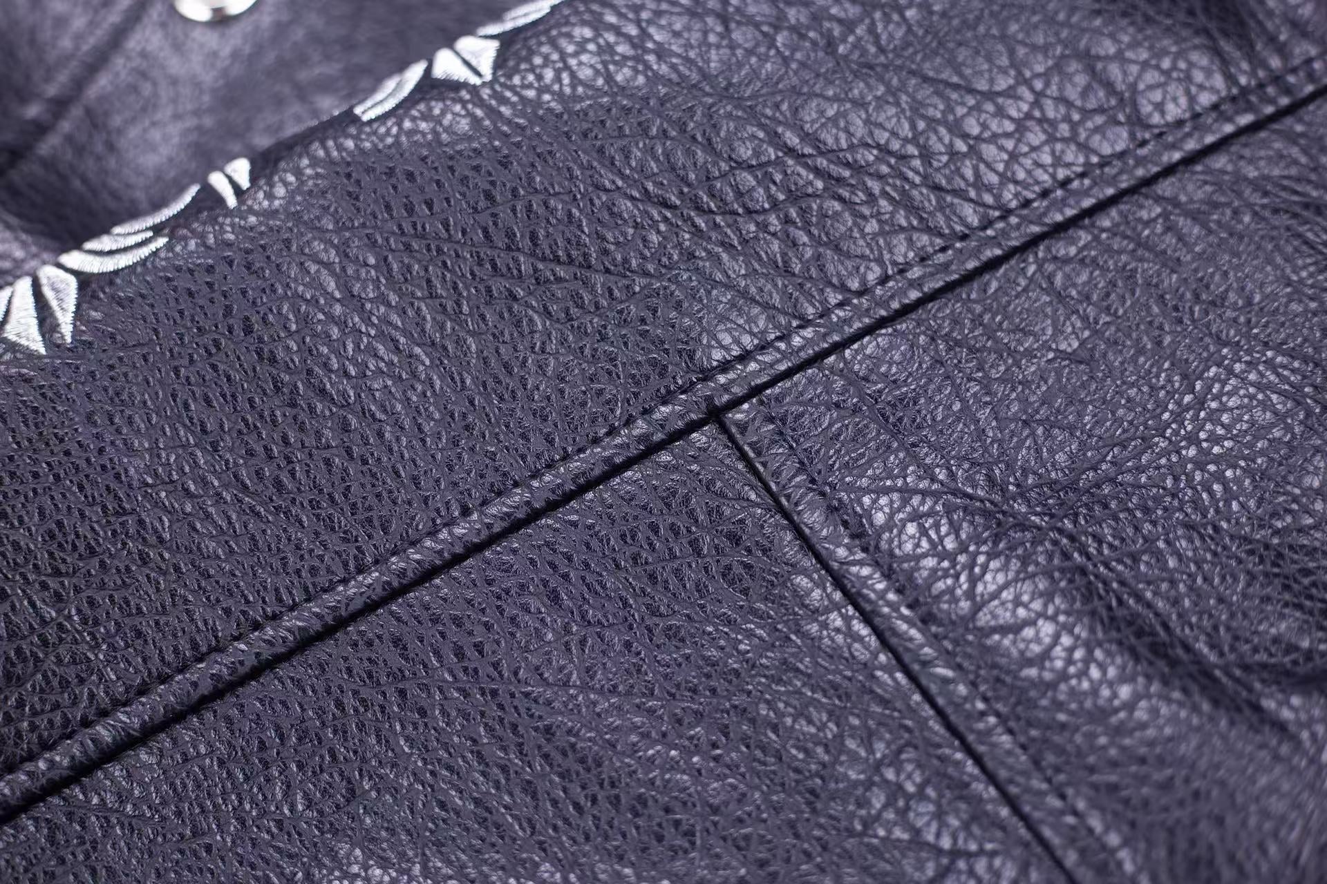 【Chrome Hearts】クロムハーツ フルール・ド・リス パッチ バーシティジャケット - グレー タイダイ アウター