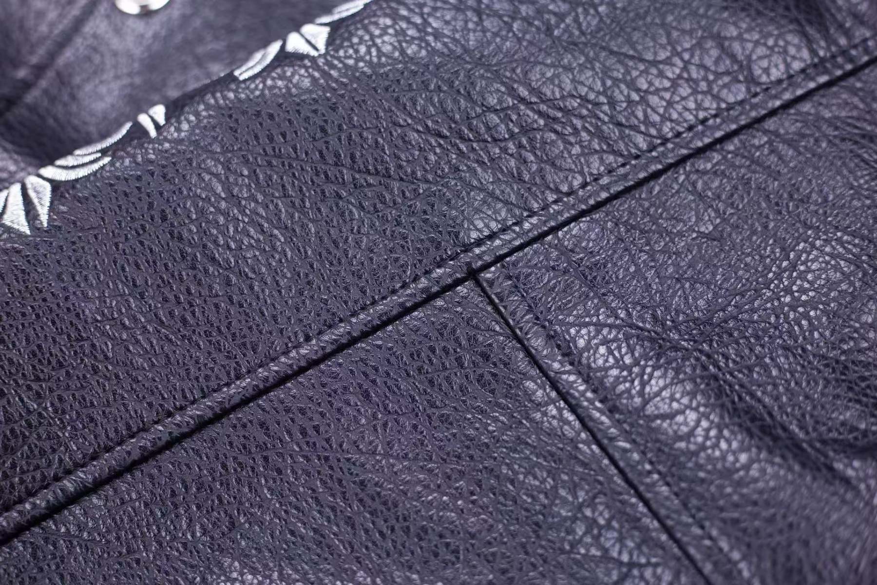 【Chrome Hearts】クロムハーツ フルール・ド・リス パッチ バーシティジャケット - グレー タイダイ アウター