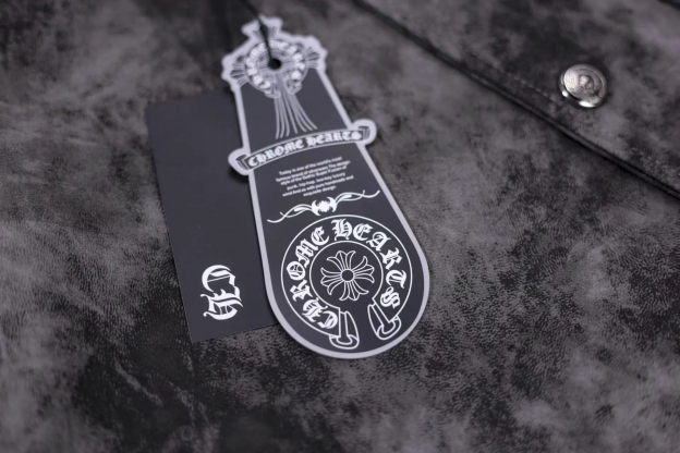 【Chrome Hearts】クロムハーツ フルール・ド・リス パッチ バーシティジャケット - グレー タイダイ アウター